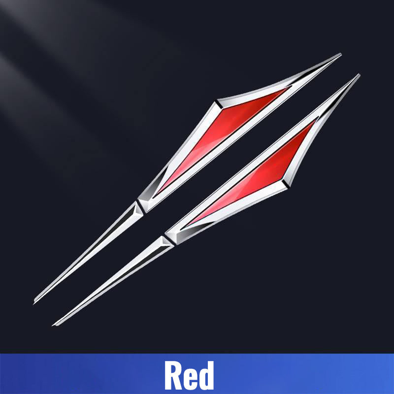 Klistermærke med sidelabel til bilskærm i rustfrit stål (1 par)